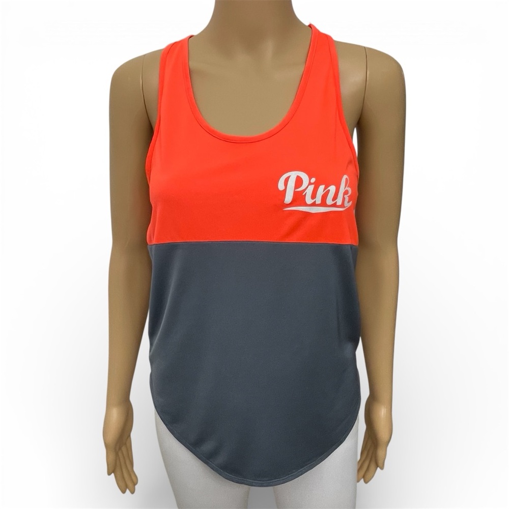 Victoria's Secret Pink Neon colorblock racerback Tank Top Women’s size XS